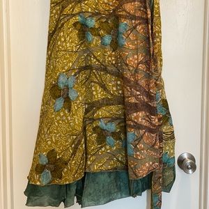 Darn good yarn- sari skirt. New with tags. Maxi wrap skirt.